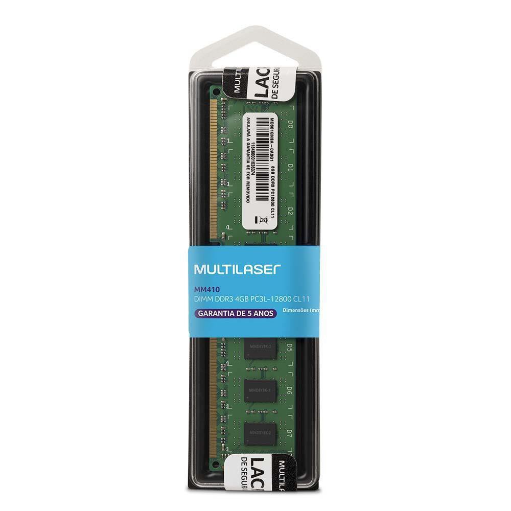 MEMORIA 4 GB DDR3 1600 MHz MM410 MULTILASER