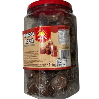 Pote Paçoca Rolha Com Cobertura Chocolate 1 Kg - 50 Unidades - Embaladas Individualmente
