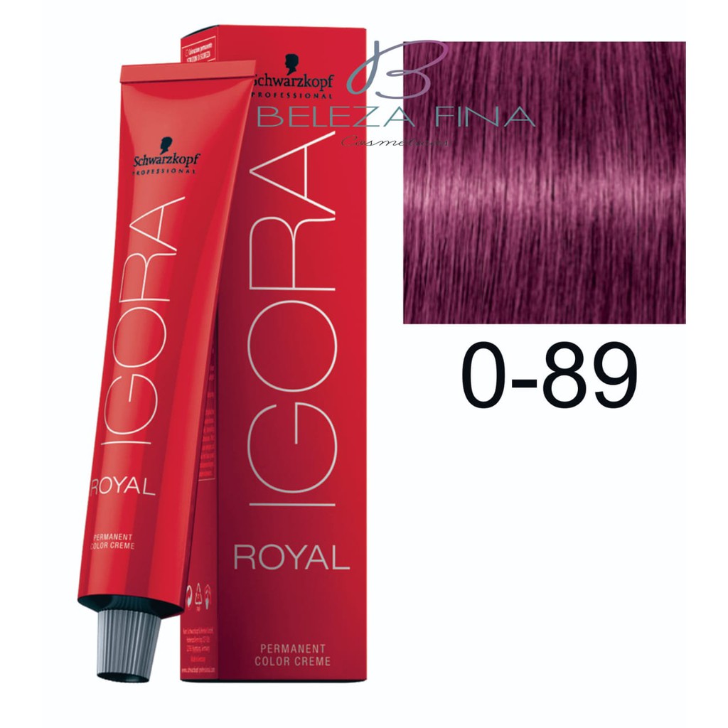Coloração Schwarzkopf Igora Royal Tintura 0-89 60g VERMELHO VIOLETA em Oferta na Shopee