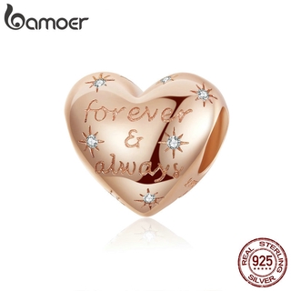 Bamoer Dazzling Contas Da Forma Do Coração Para Fazer Jóias Sempre Amor Charme 925 Pulseira De Prata Esterlina SCC1223