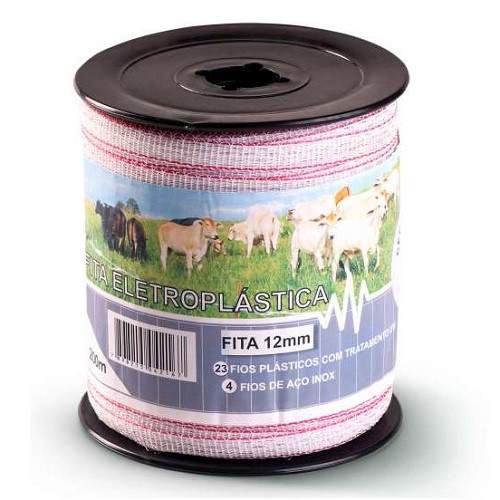 Fita Eletroplástica Cerca Elétrica Rural 12mm X 200m Zebu