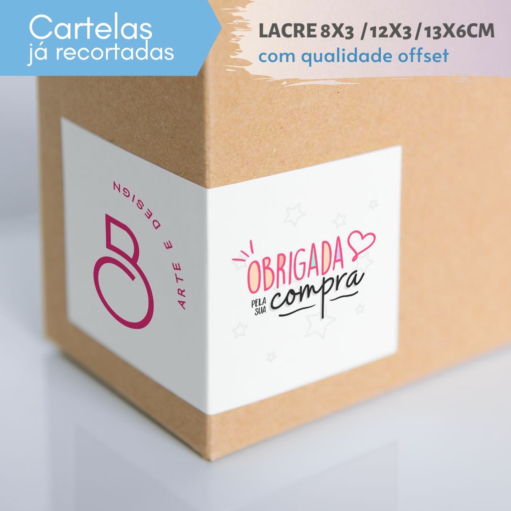 50 Etiquetas Adesivas retangular | Lacre de Caixa Embalagem Personalizado Adesivo 8x3 / 12x3 / 13x6cm