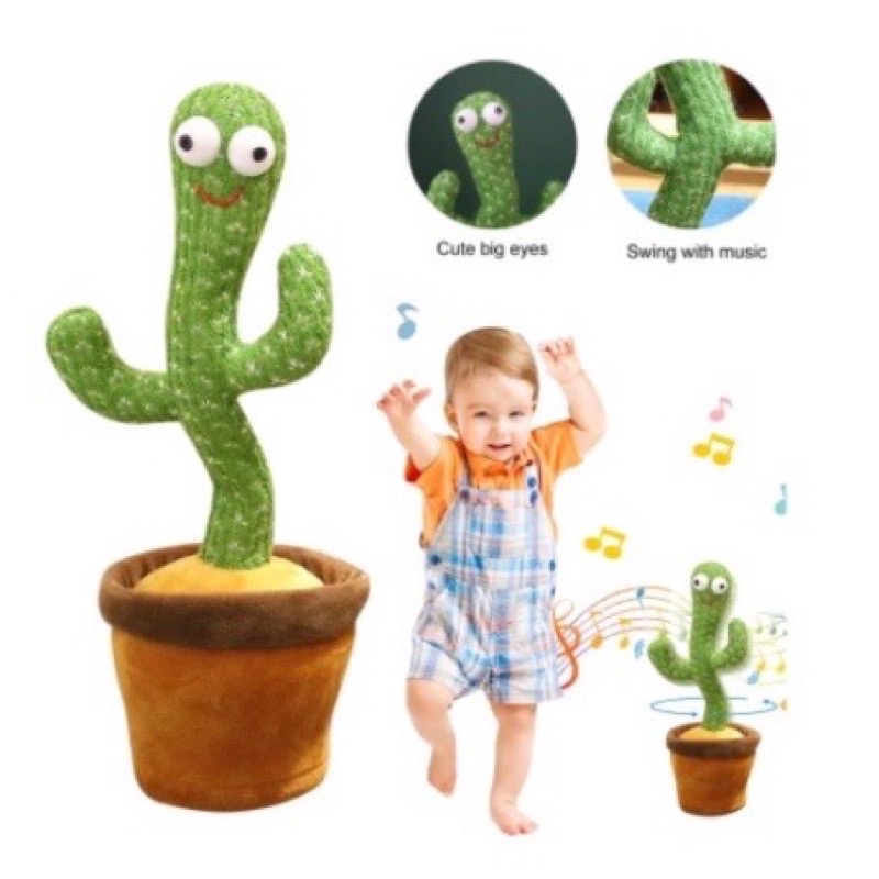 Foto do produto Brinquedo pelúcia dançante cacto cactus dançarino repete a fala envio imediato em Brinquedos & Kids