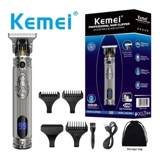 Máquina Cortar Cabelo Kemei Km700h Lcd Digital Display