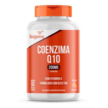 Coenzima Q10 200mg Com Vitamina E 10mg, 60 Cáps, Biogens