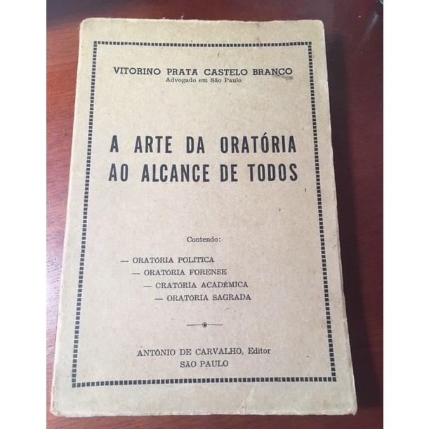 Livro A Arte da Oratória ao Alcance de Todos; Vitorino Prata Castelo Branco