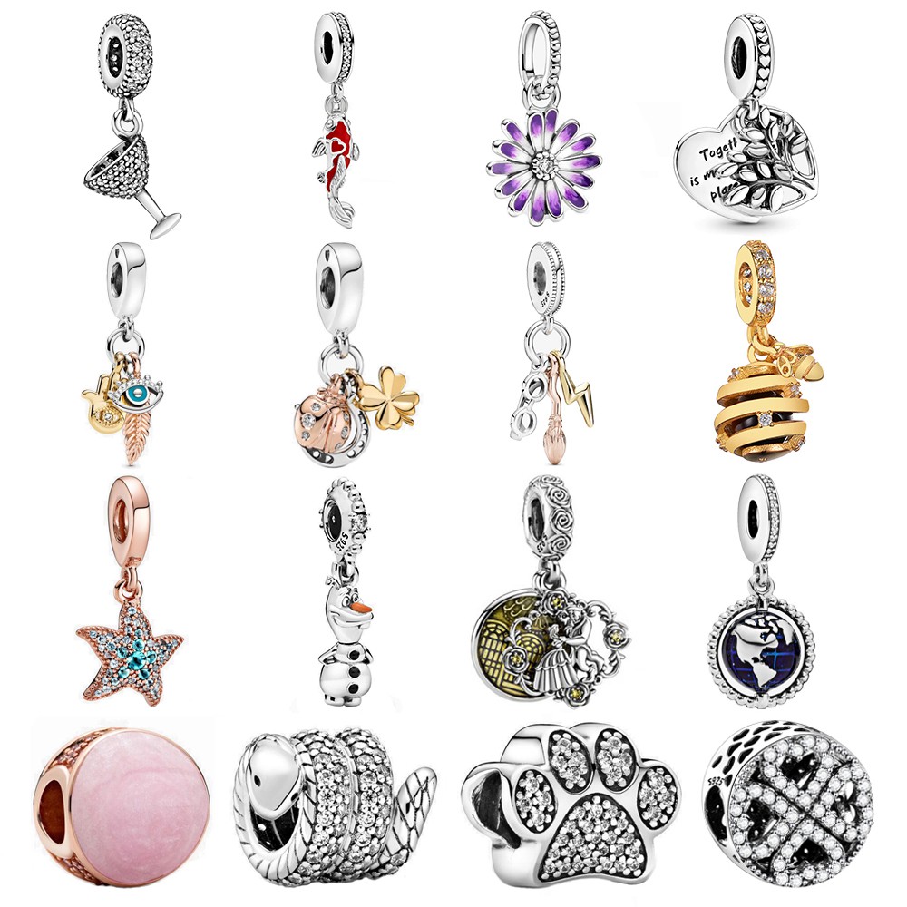 Fit Encantos Pulseira Pandora Jóias De Prata Banhado A Disney Congelado Olaf Dangle Charme Pingente Mulheres Presentes Jóias Diy Berloque