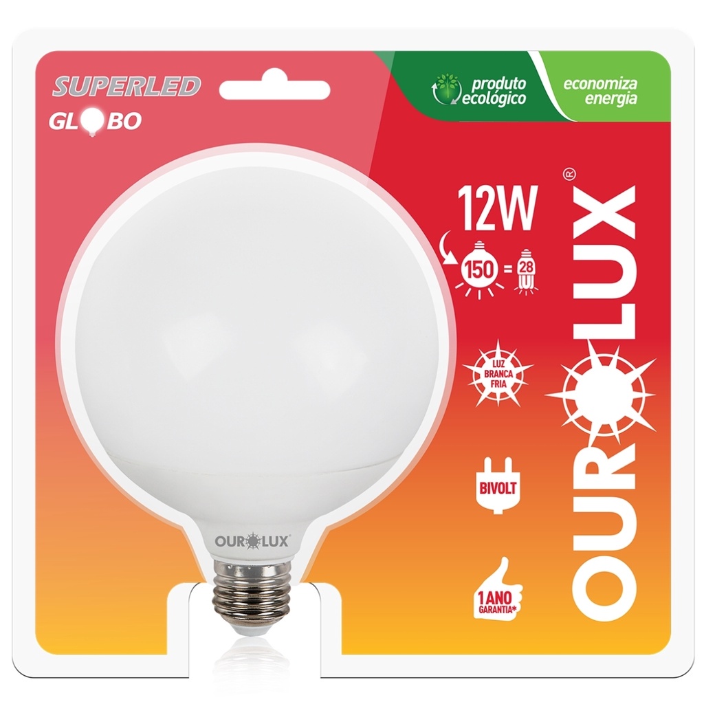 Lampada Led Globo Grande Leitosa 12w Bivolt E27 Ourolux Shopee Brasil