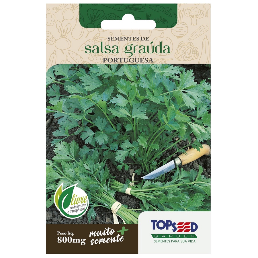 Sementes De Salsa Graúda (Portuguesa) TOPSEED em Oferta na Shopee