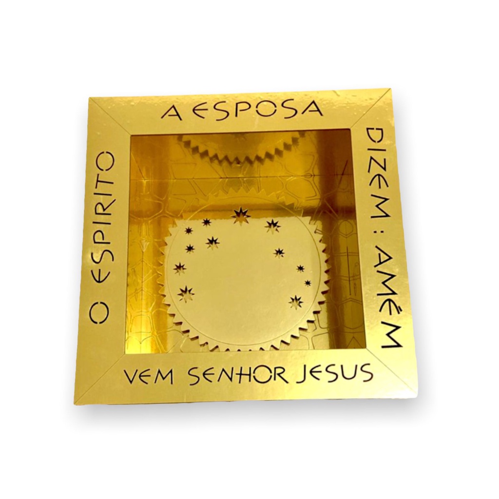 Nicho Oratorio Nossa Senhora Aparecida Capela Dourada P Para imagem de 15cm