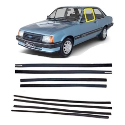 Kit Borrachas Chevette 1983 até 1993 Canaleta Pestana 8Pçs Premium