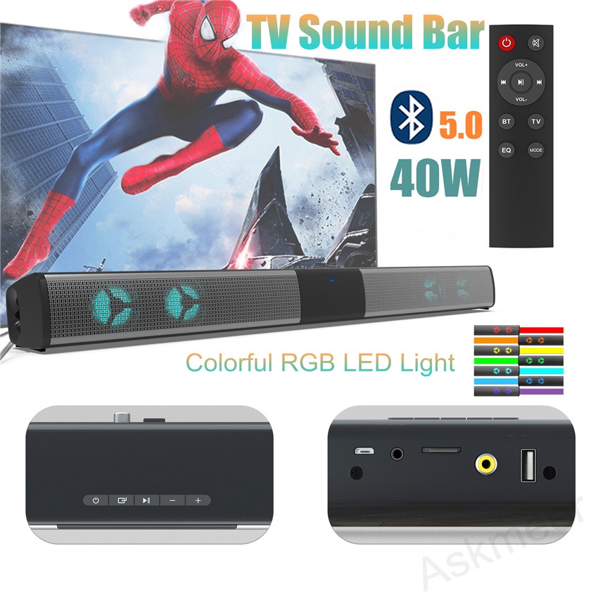 sondbar TV Home Theater Wireless Speaker Bluetooth Rgb Surround Stereo PC Subwoofer