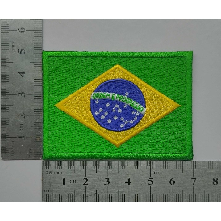 Bandeira do Brasil Bordada/Patch bordado termocolante7cm*5cm padrão uso nos uniformes militares das Forças Armadas, motociclistas, airsoft, mochilas, bonés