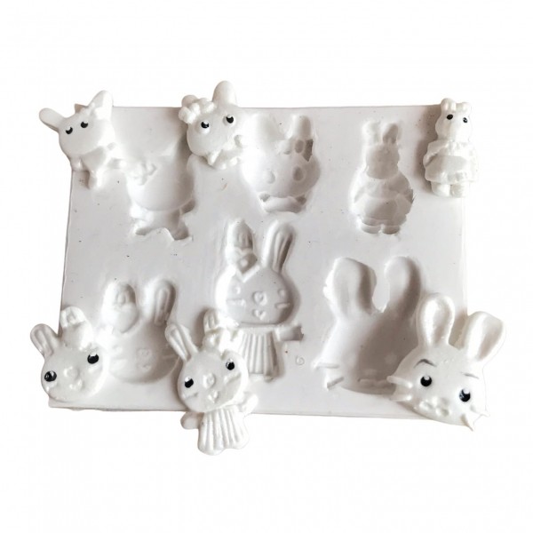 Molde De Silicone Micro Coelhinhos Kaká Molde Para Confeitaria Molde Para Biscuit 1274