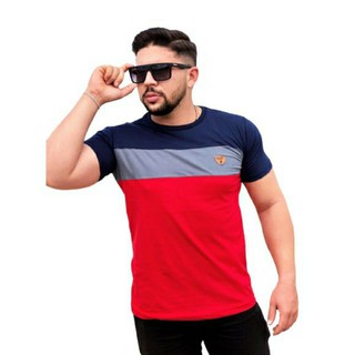 Camiseta Camisa Masculina Listrada  Fio 30.1 Algodão com Elastano