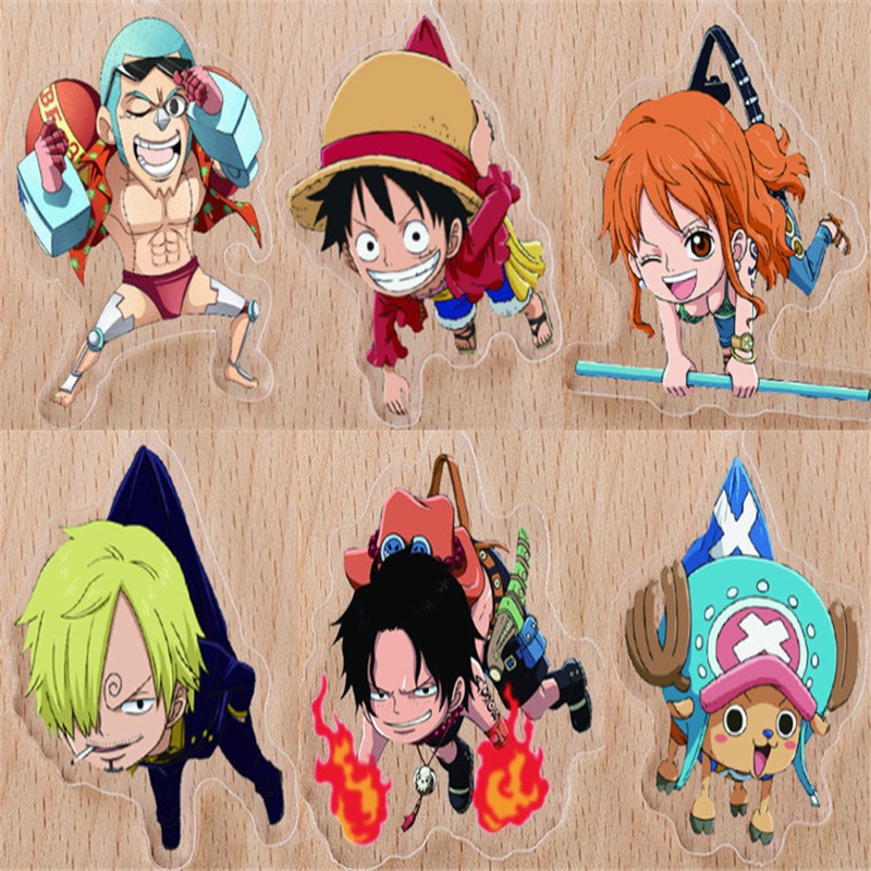One Piece Anime Acrylic Keychain Keyring Luffy Collection Backpack Pendant Ornaments Kids Doll Gift Toy um presente em Oferta na Shopee