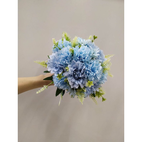 Buque de Noiva Azul feito com Flores Artificiais para Casamento Festas |  Shopee Brasil