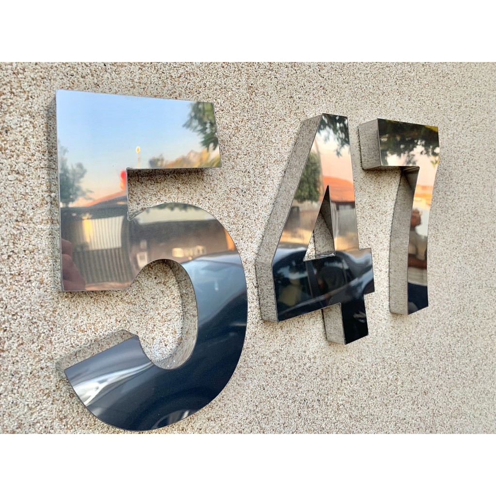 3 Números Residencial Aço Inox Espelhado Brilhante em Oferta na Shopee