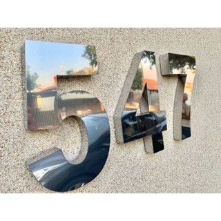 3 Números Residencial Aço Inox Espelhado Brilhante em Oferta na Shopee