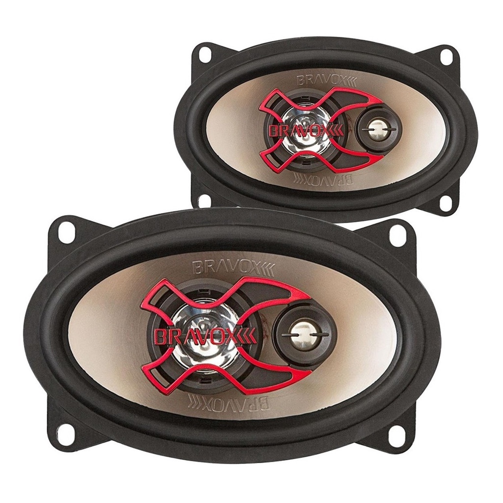 Par Alto Falante Bravox B3x 46 4x6 Polegadas 60w Triaxial - Spare Parts and Accessories for Vehicles