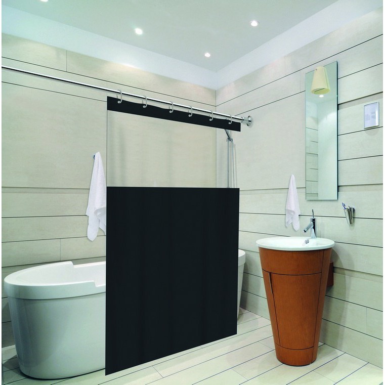 Cortina de Box Banheiro PVC Impermeável Antimofo Com Ganchos 1,38 x 1,98M