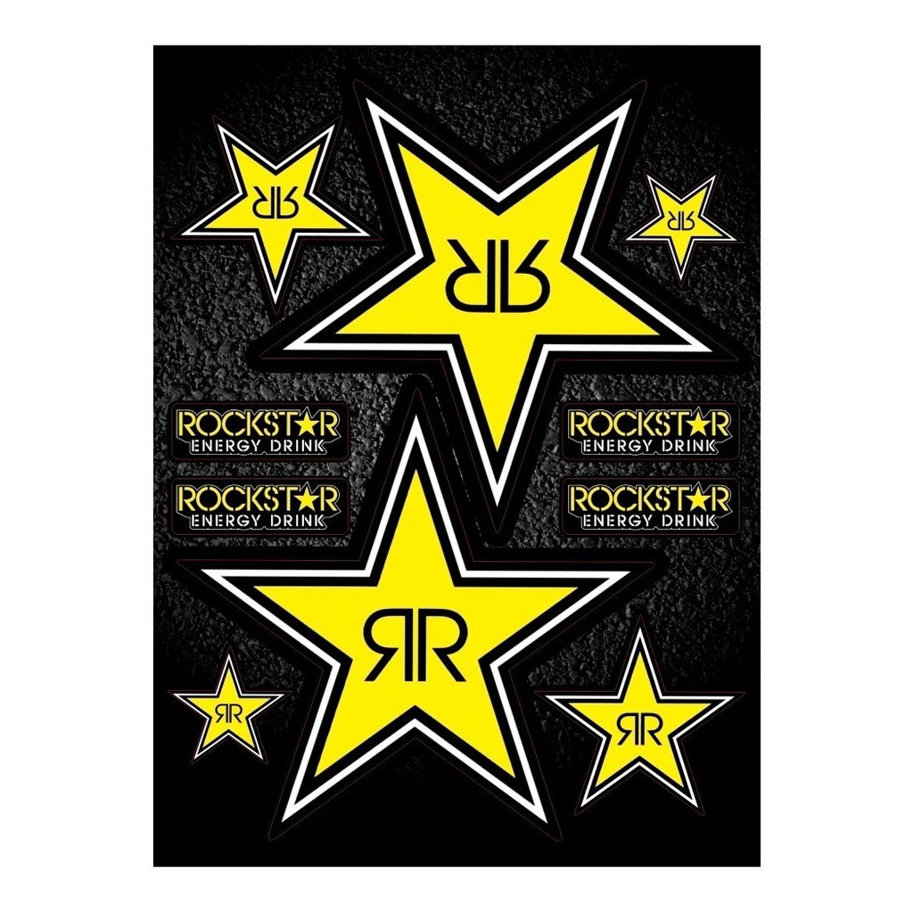 10 Adesivos Rockstar Energy Star Stickers Shopee Brasil