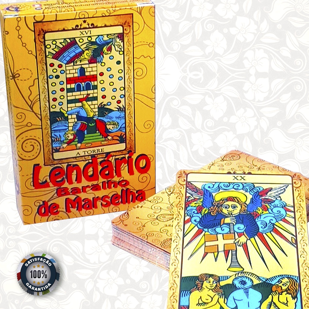 Baralho Tarot Tarô De Marselha Original 78 Cartas Plastificadas e Manual  Colorido - Escorrega o Preço