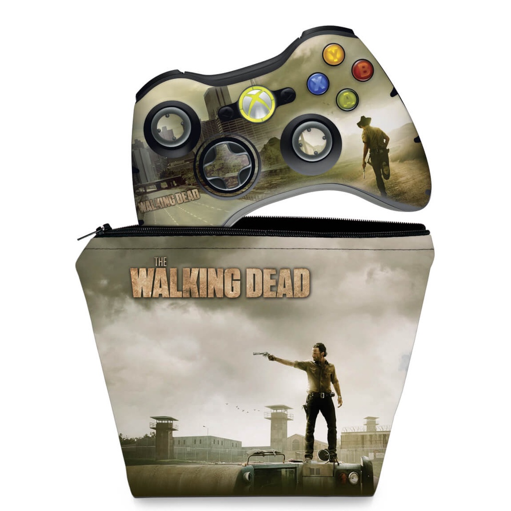 Capa Case e Skin Adesivo Xbox 360 Controle - The Walking Dead #b