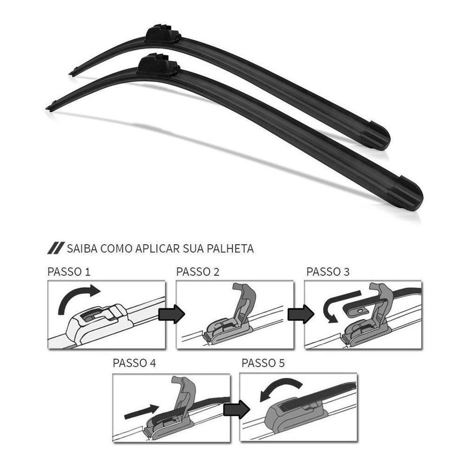 Jogo Palhetas Limpador Parabrisa Silicone Alta Performance 20" + 22"