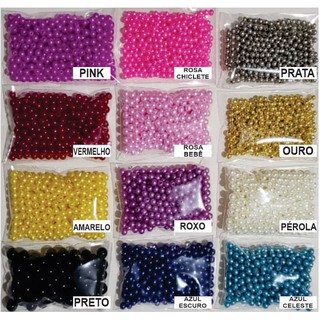 Pérolas ABS 8MM - 150 unidades com Furo Passante