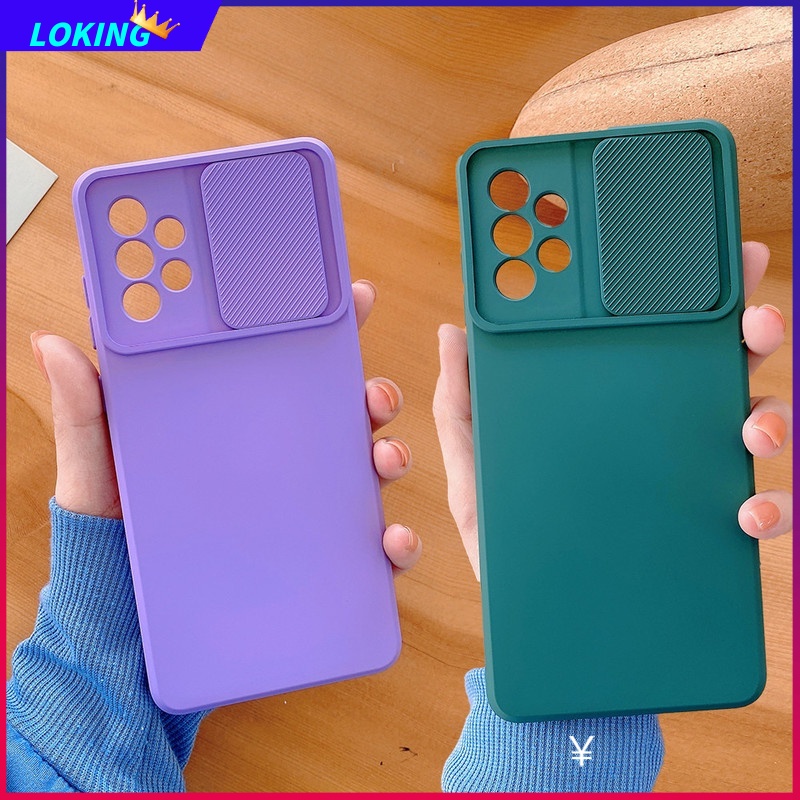 Invólucro Para Samsung Galaxy A56 A36 A16 A06 A55 A35 A15 A14 A24 A34 A54 Cores Doces Slide Câmera Proteção Silicone Mac