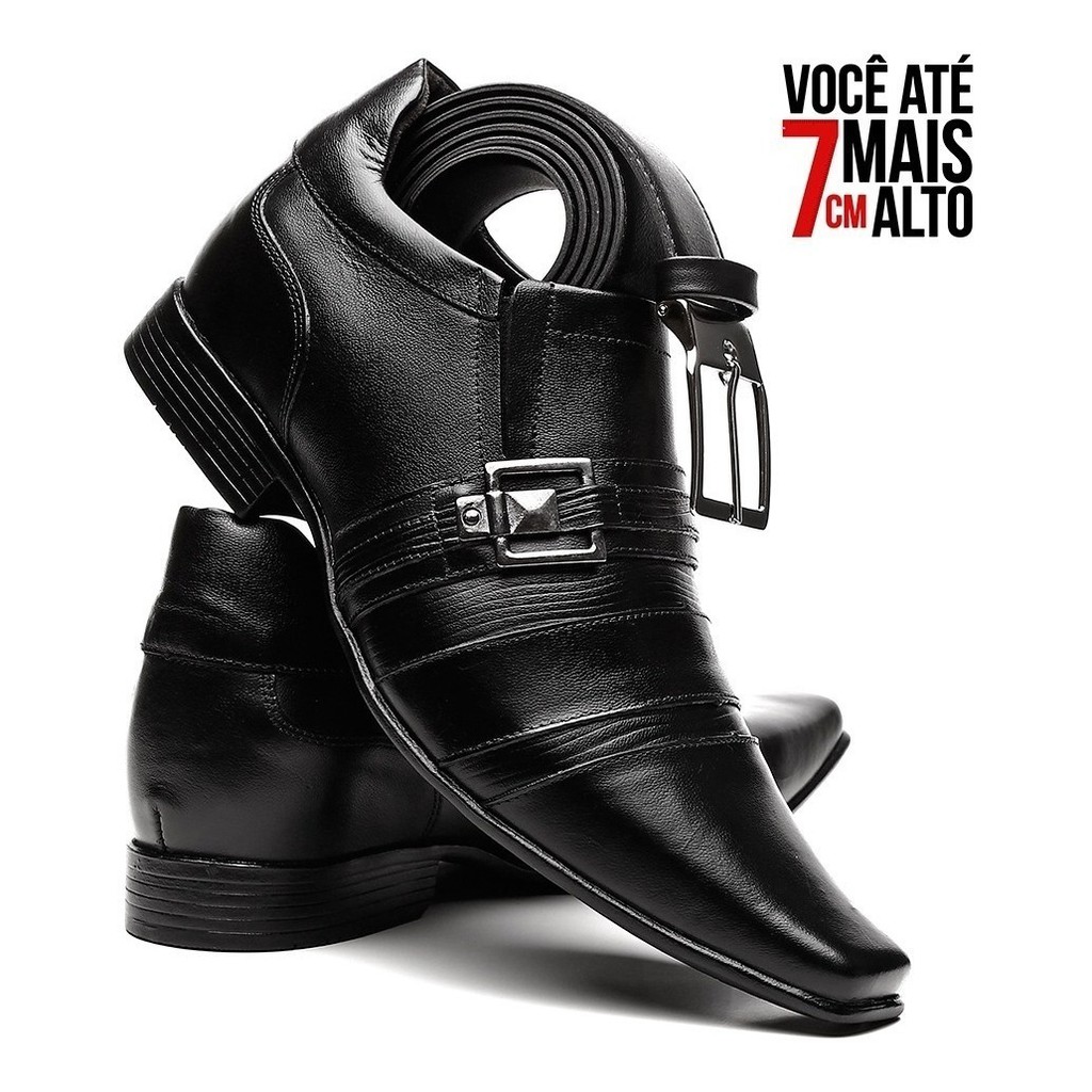 bota masculino com salto interno 7cm