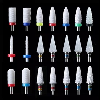 Brocas de Cerâmica para lixamento e polimento de unhas de gel fibra acrílico melhores modelos qualidade superior envio imediato dispensa refil