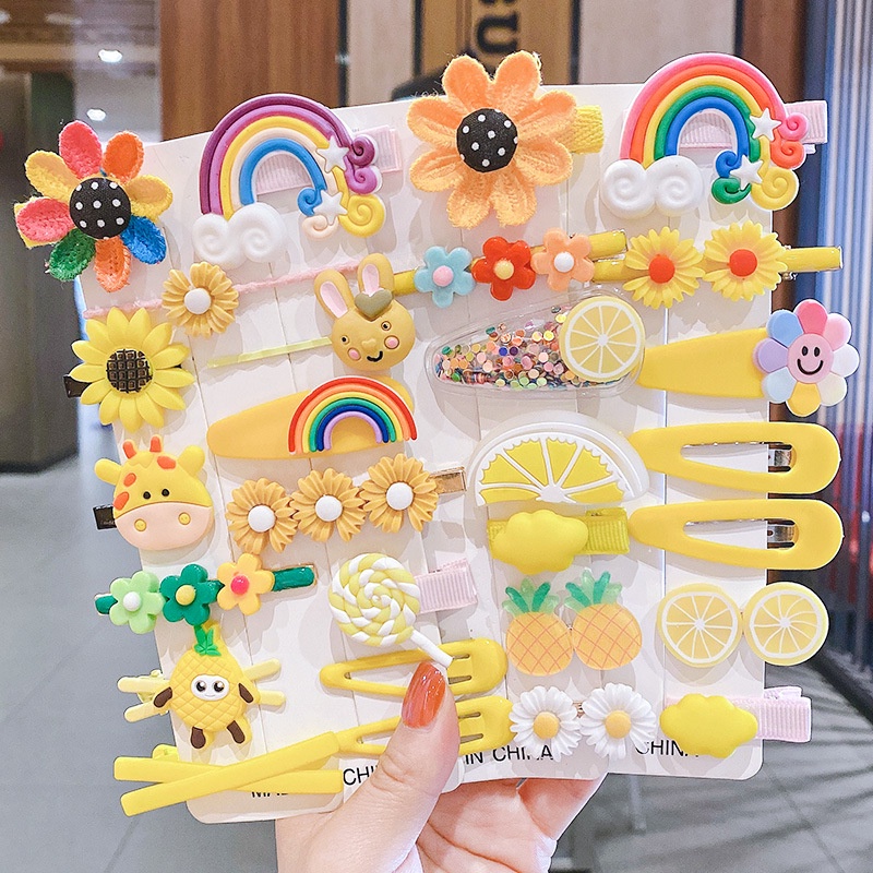 Prendedor cabelo infantil fofo - presilha cute AMARELO