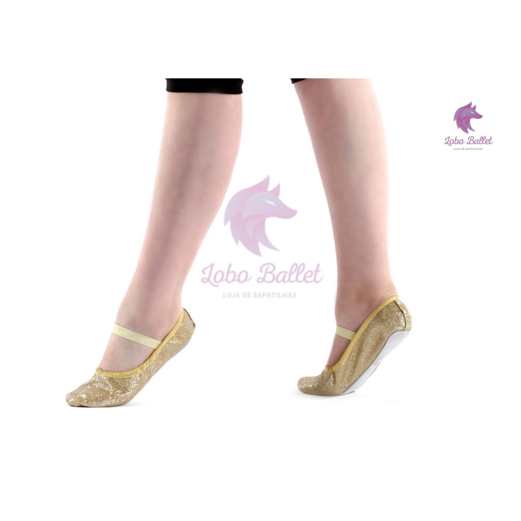 SAPATILHAS DE BALLET MEIA PONTA GLITTER em Oferta na Shopee