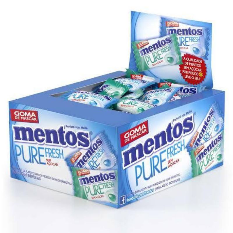 Mentos Pure Fresh Sortido Chicletes 60 Un