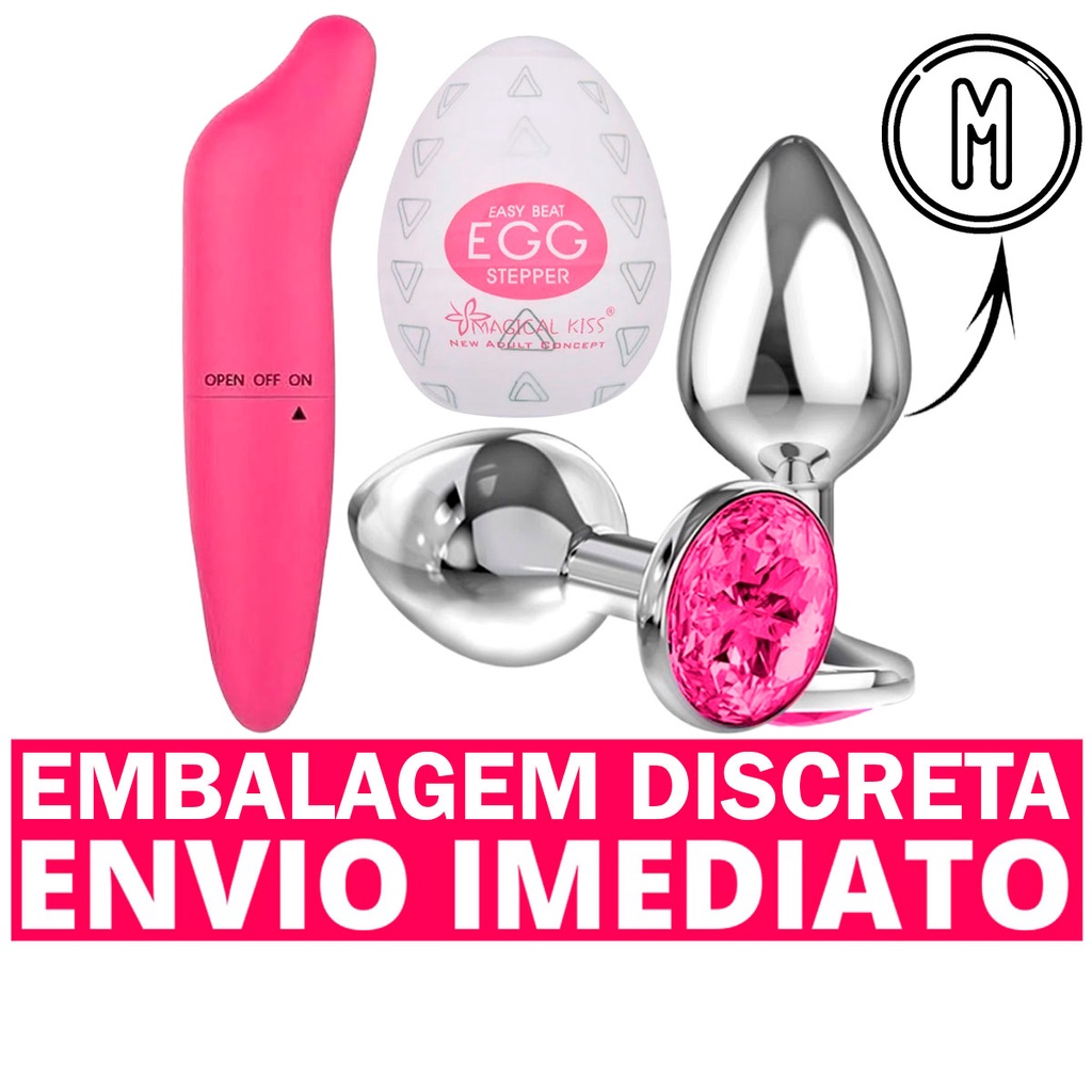 Kit Plug Anal Medio Alargador Anal Egg Masturbador Masculino Vibrador Feminino Ponto G 8841
