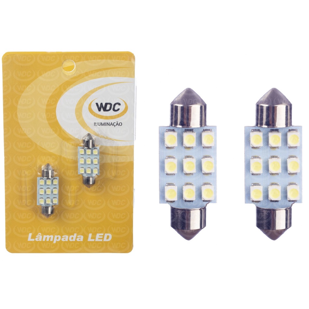 PAR LÂMPADA LED UNIVERSAL TORPEDO 36 MM 9 LEDS em Oferta na Shopee