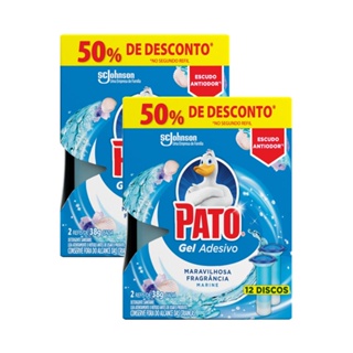 Kit Refil Detergente Sanitário Pato Gel Adesivo Marine 38g com 24 discos em Oferta na Shopee