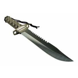 Faca Rambo Tática Militar Sobrevivência Pesca caça Lamina Serrilhado + Kit Sobrevivencia