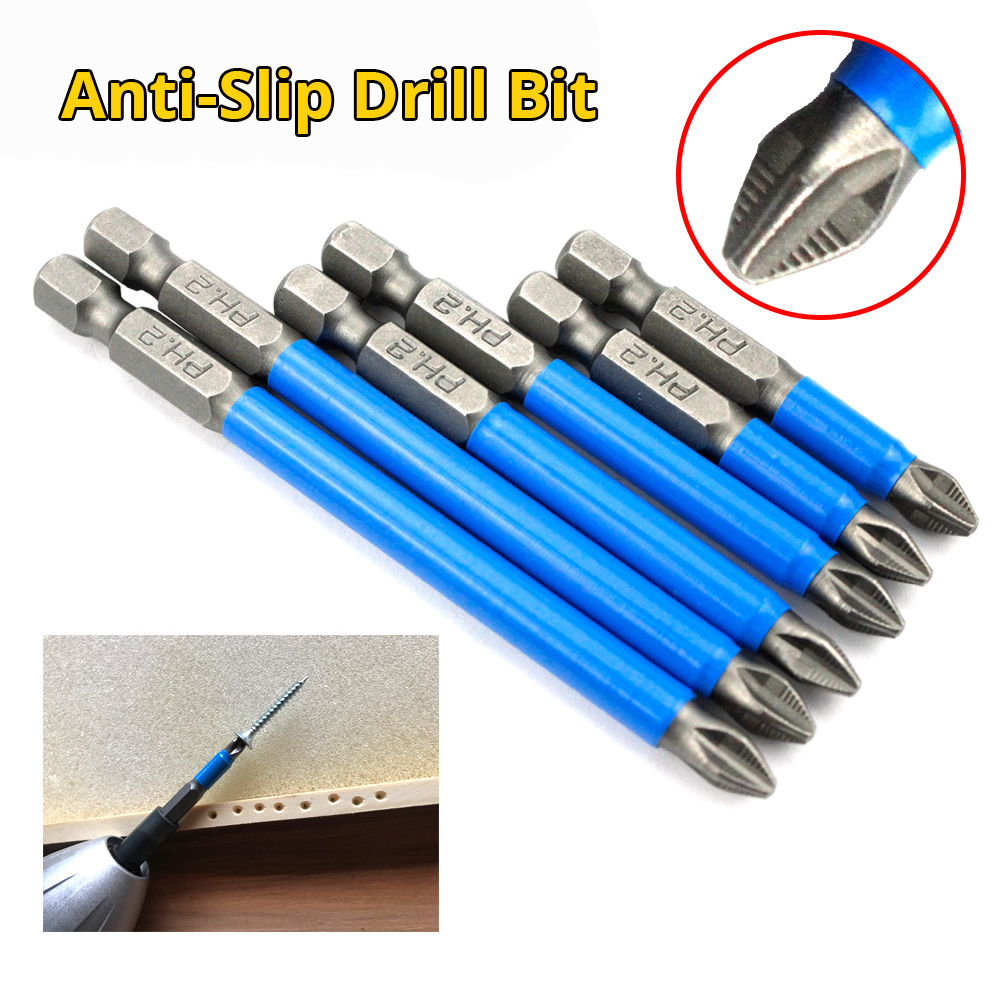 Conjunto De Brocas Phillips Magnéticas PH2 De Sete Peças-De Chave De Fenda Antiderrapantes 25-150 Mm