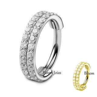 Piercing Argola Dupla Articulada Clicker Titânio com Zircônias em Oferta na Shopee