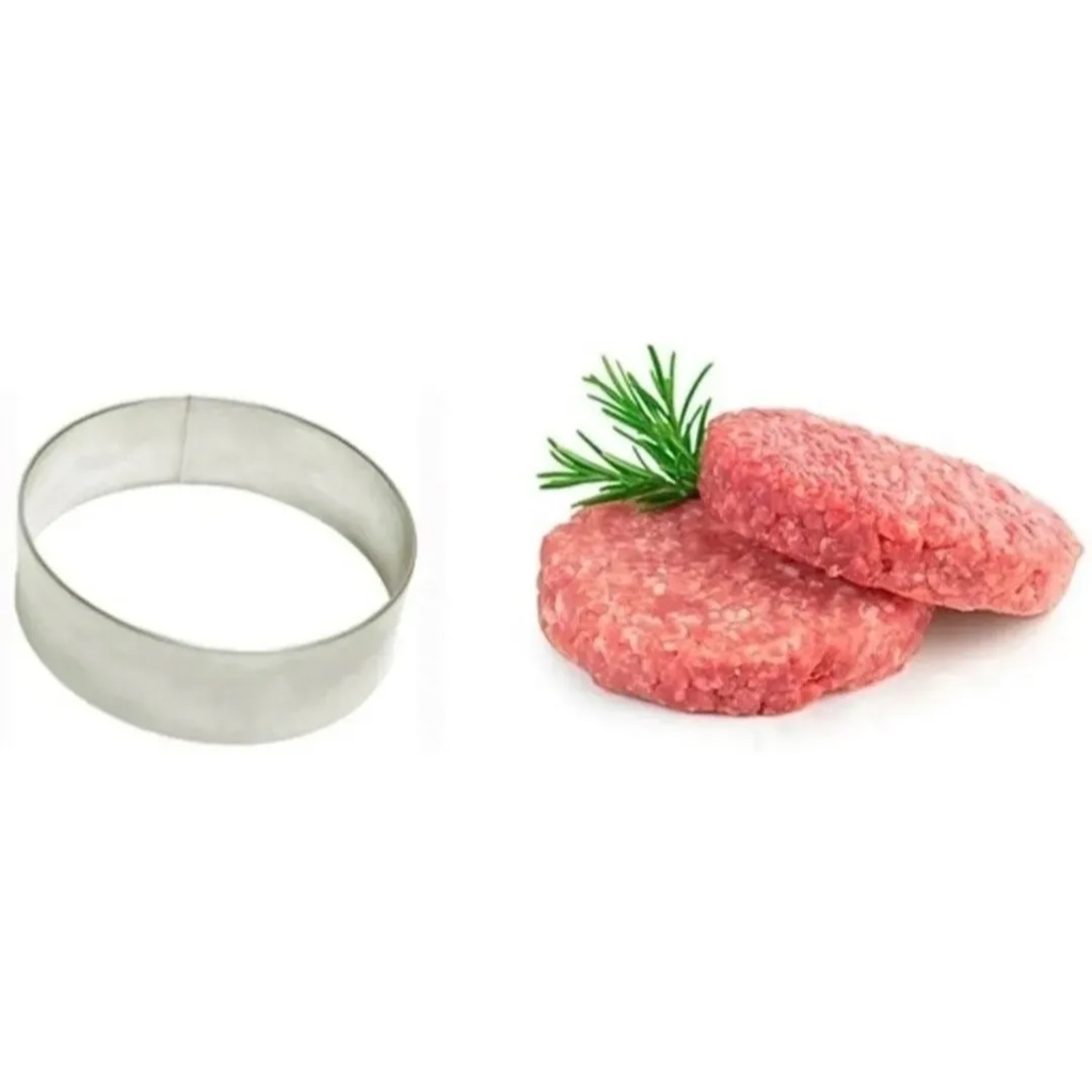 Aro Modelador De Hambúrguer Em Inox 11x3cm - 3 Peças