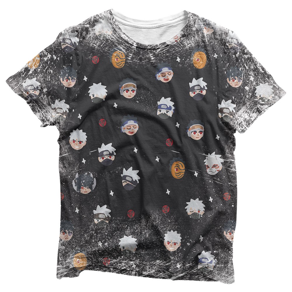 Camisa Head Chibi Obito & Kakashi - Camisas Naruto Estampa Total