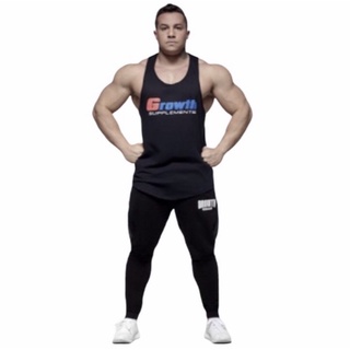 Camiseta Academia Treino Regata Cavada ou T-Shirt Padrão Growth Original - fit fitness