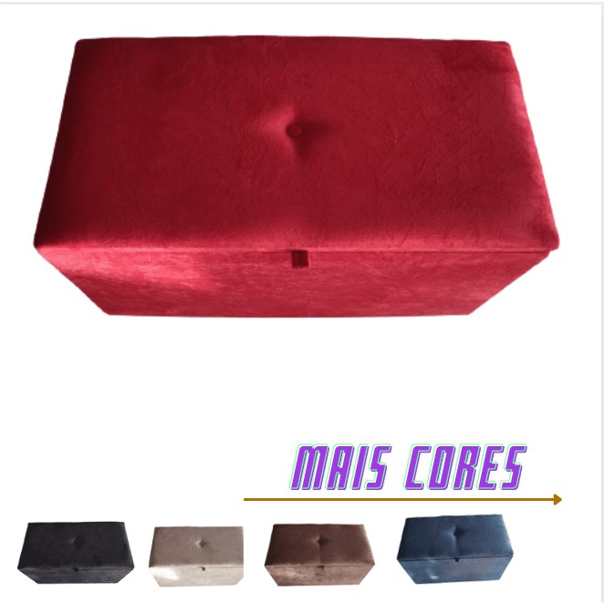 Puff Baú Sapateira Organizandor  Brinquedos Roupas Sapatos  tecido Sued