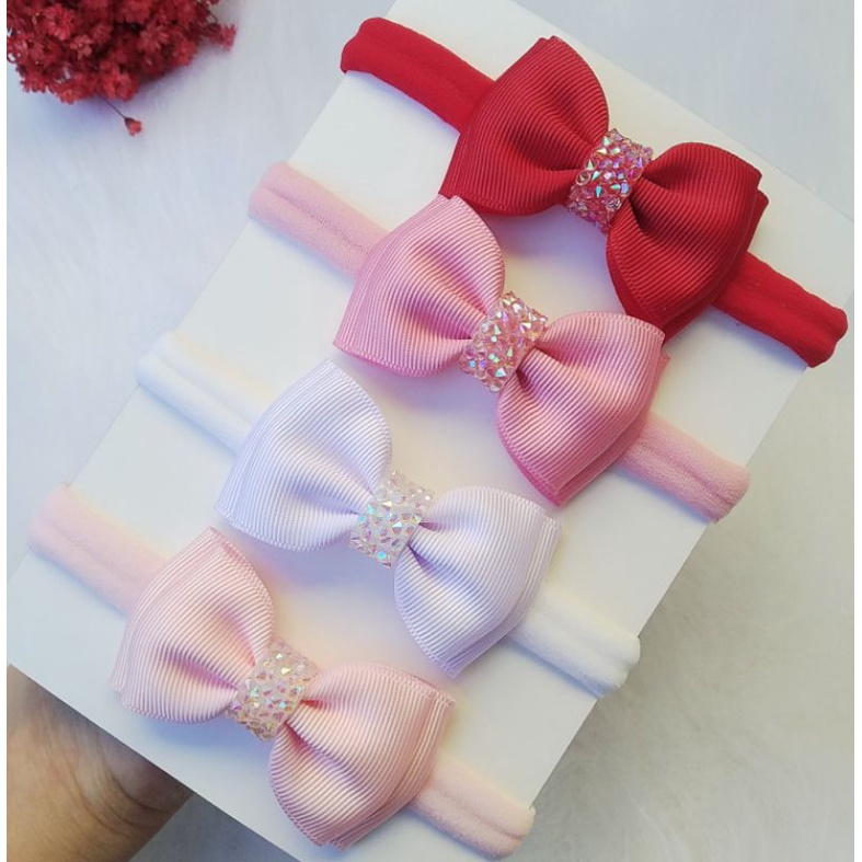 kit faixa de bebe tiara recém nascido slim em Oferta na Shopee