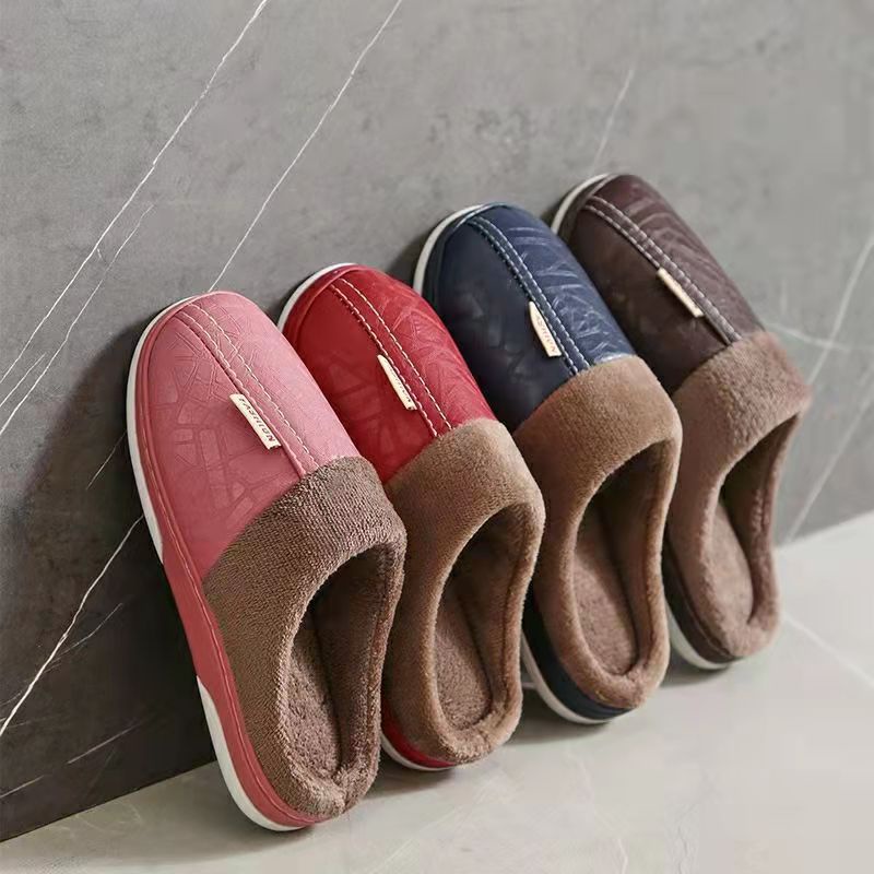 Pantufa Couro sintético Impermeável De Inverno Quente Antiderrapante confortável para Adulto em Oferta na Shopee