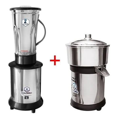 Liquidificador Industrial Baixa Rotação 2 Litros 700W Inox + Espremedor De Frutas Sucos 250W COM BRINDE SURPRESA