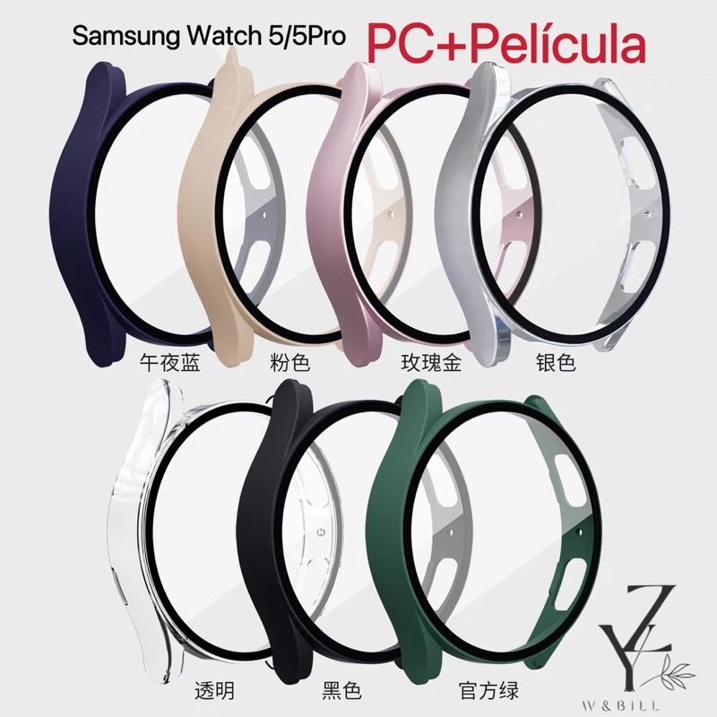 W.BILL Capa de relógio Samsung watch4 watch5/5Pro 40 44 45mm sm-r905f capa sm one r915f capa filme um relógio esportivo Galaxy capa anti-queda